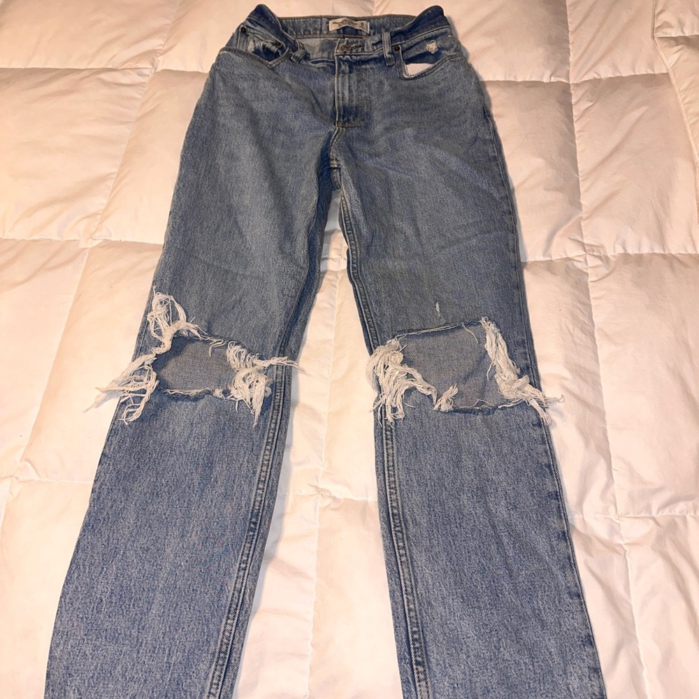 90s straight ultra high rise Abercrombie jeans in curve love
